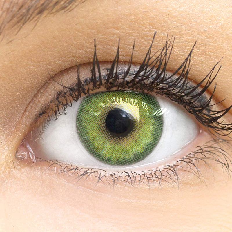 Glamlens Florence Green + Container, Very High-Coverage Natural Green Contact Lenses, Colored Monthly Lenses Made Of Silicone Hydrogel, 1 Pair (2 Pieces), Dia 14.00, No Prescription - NewNest Australia