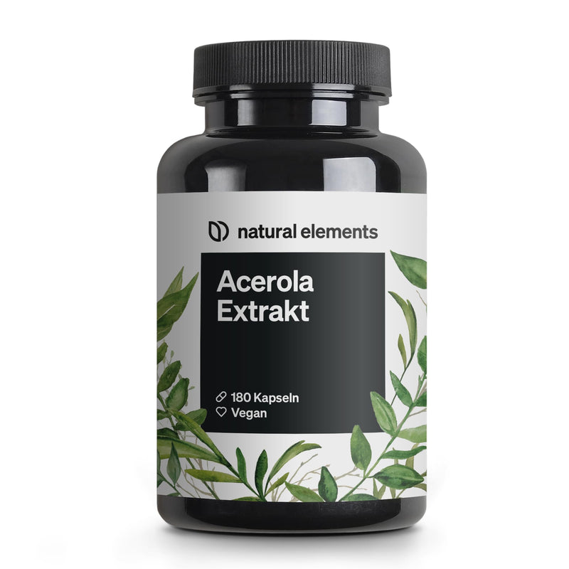 Acerola extract with vitamin C - high dose, vegan - 180 capsules for 6 months - 660mg acerola extract & 165 mg vitamin C per capsule - without unwanted additives - NewNest Australia