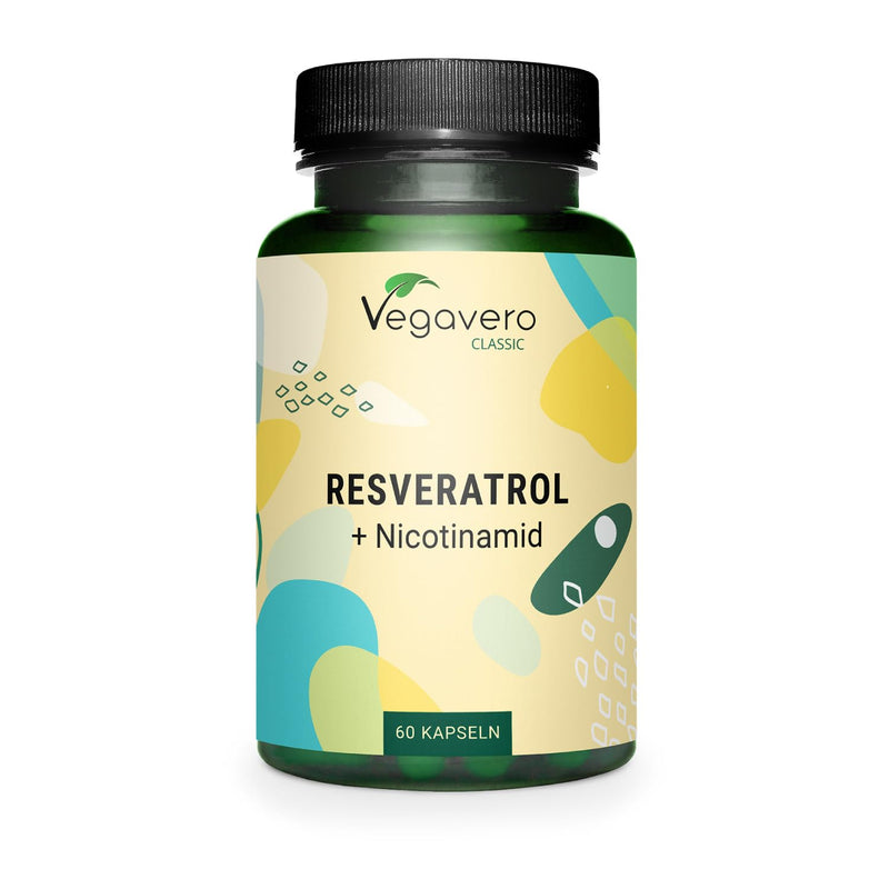 RESVERATROL Vegavero® | 500 mg Trans-Resveratrol | Plus Nicotinamide | 98% pure trans-resveratrol from Japanese knotweed | Without additives | 60 capsules | Vegan - NewNest Australia