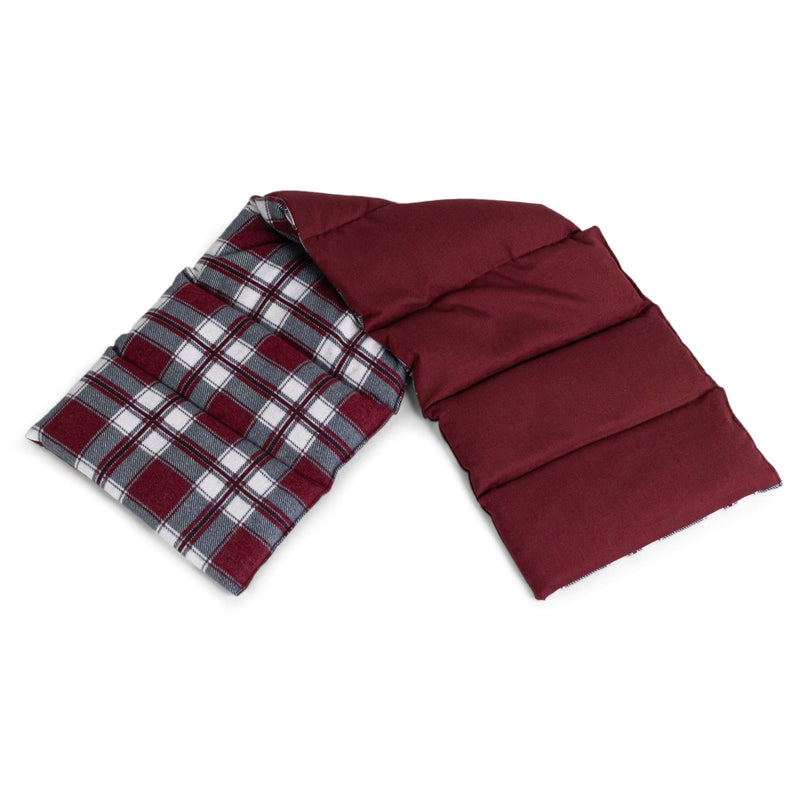 Organic spelled pillow 75x20cm large 8-chamber. Heat cushion, grain cushion with organic spelled for microwave and oven (flannel checked red) - NewNest Australia