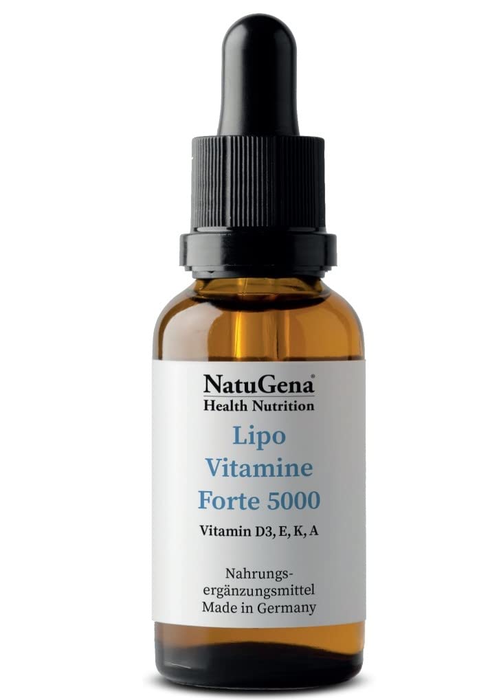 NatuGena Lipo VitamineForte 5000, vitamin D3, E, K, A, contributes to normal function of the immune system, 20 ml family pack - NewNest Australia