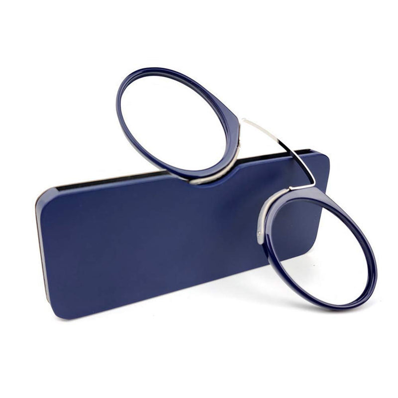 Unisex reading glasses, compact visual aid, mini nose clip, non-slip reading glasses, non-slip reading aid, always at hand (blue, +1.5) blue +1.5 - NewNest Australia