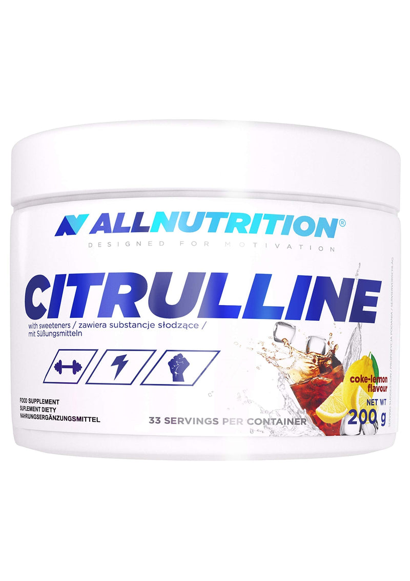 Allnutrition Citrulline Malate Powder Amino Acids L-Citrulline - Protein-Rich Diet Support For More Efficient Training - Energy Boost Reduces Fatigue - 200G Cola Lemon - NewNest Australia