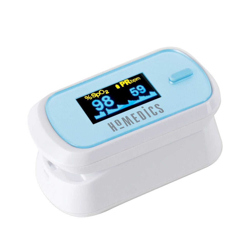 Homedics Pulse Oximeter / Finger Oximeter For Measuring Oxygen Saturation - Oxygen Meter Finger Including Pulse Rate, Perfusion Index & Pulse Bar - Practical Heart Rate Measuring For Home - NewNest Australia