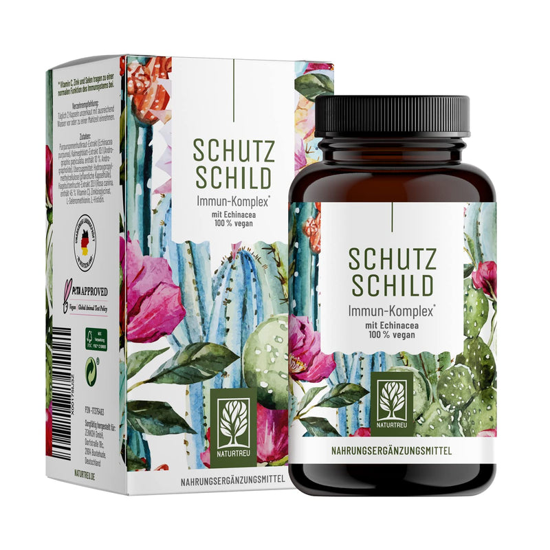 Immune System Complex - 500mg Echinacea with Vitamin C Zinc Selenium L-Histidine & Kalmegh - Strengthen the immune system * vegan & without additives - 120 Echinacea Purpurea capsules for 60 days - NewNest Australia