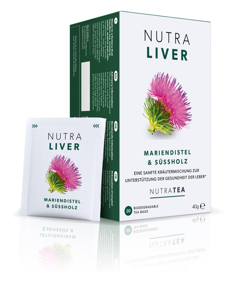 Nutra Tea NUTRALIVER, detox tea to detoxify the liver, helps support liver regeneration & healthy digestion, 20 reusable tea bags, with milk thistle & licorice 20 pieces (pack of 1) - NewNest Australia