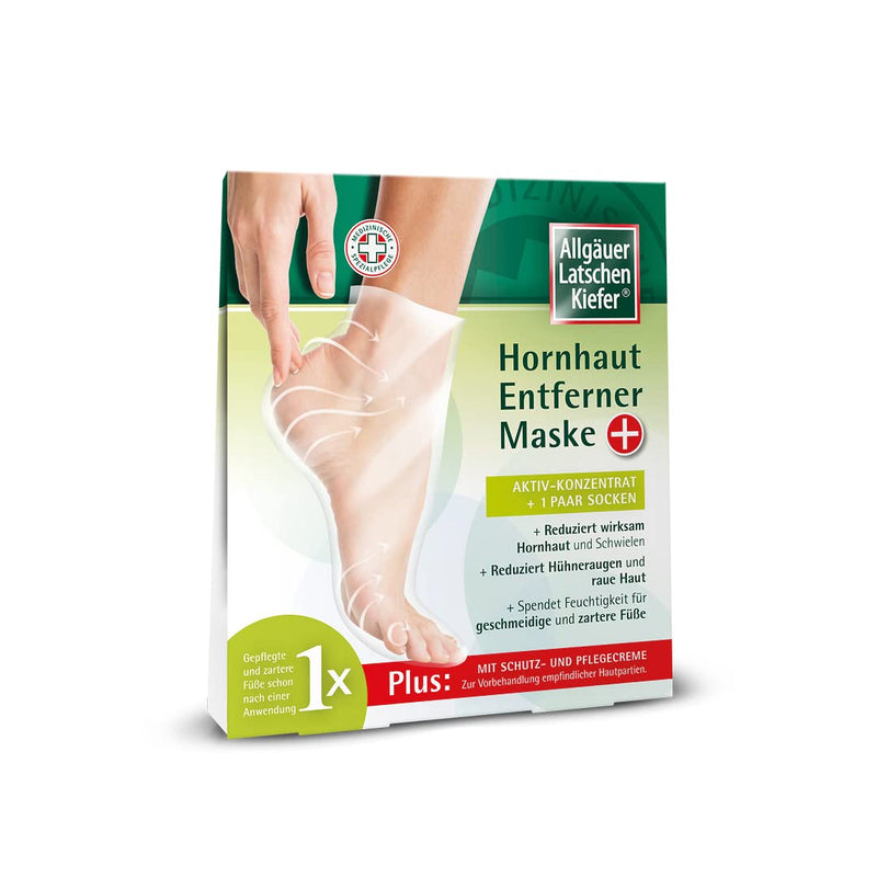 ALLGÄUER LATSCHENKIEFER Callus Remover Mask Plus, for supple and softer feet, reduces calluses & calluses, corns & rough skin and provides moisture., 1 piece (pack of 1) - NewNest Australia