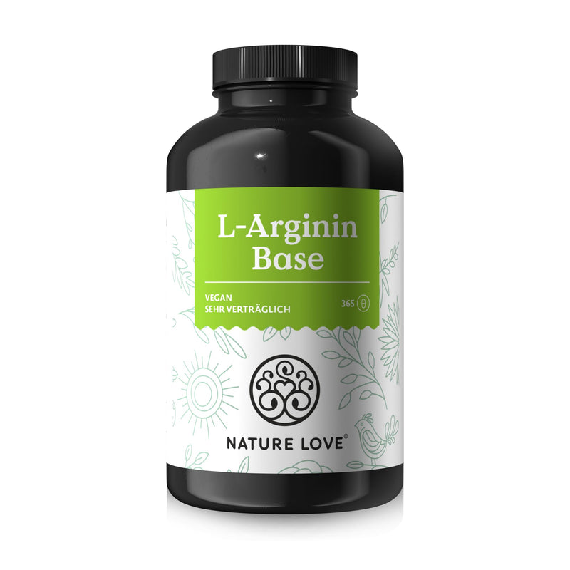 Nature Love L-Arginine Base With Citrulline - Premium: Vegetable Arginine In Base Shape With 99.7+% Purity - 365 Laboratory Tested Capsules - High Dose, Vegan, Made In Germany - NewNest Australia