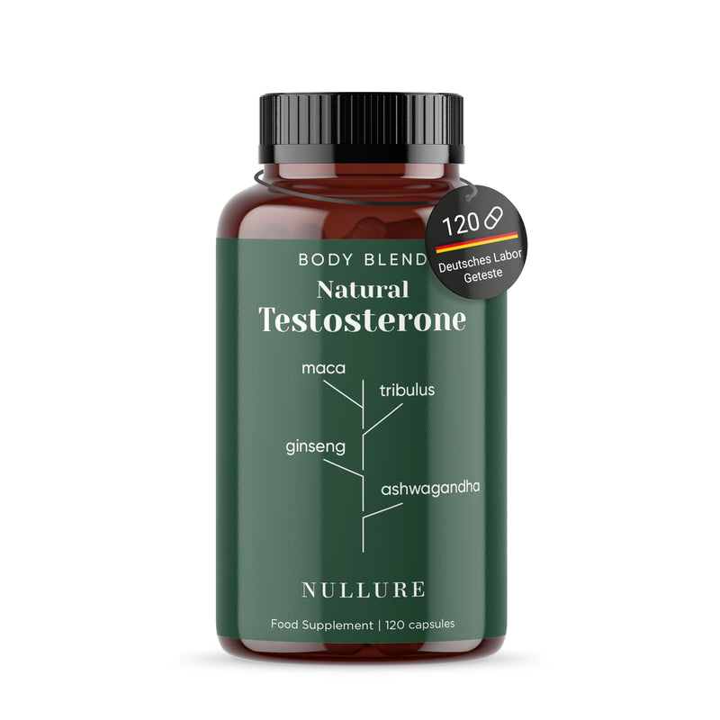 Testosterone Natural Booster Nullure - Ashwagandha + Ginseng + Maca + Zinc + Fenugreek + Tribulus Terrestris + Vitamin D - Improve Performance And Libido - Vegan - 120 Capsules (2 Months) - NewNest Australia