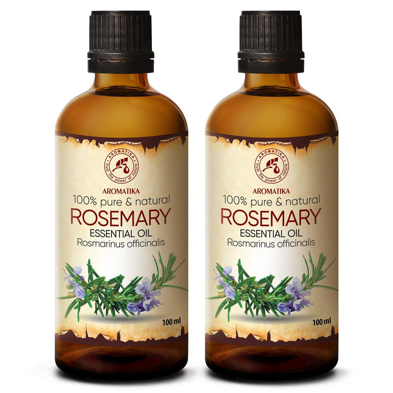 Rosemary Oil 2 X 100 Ml - Rosmarinus Officinalis - Spain - 100% Natural Pure Essential Rosemary Oil - Pure & Natural Rosemary - Good For Aromatherapy - Fragrance Diffuser - Oil Burner - NewNest Australia