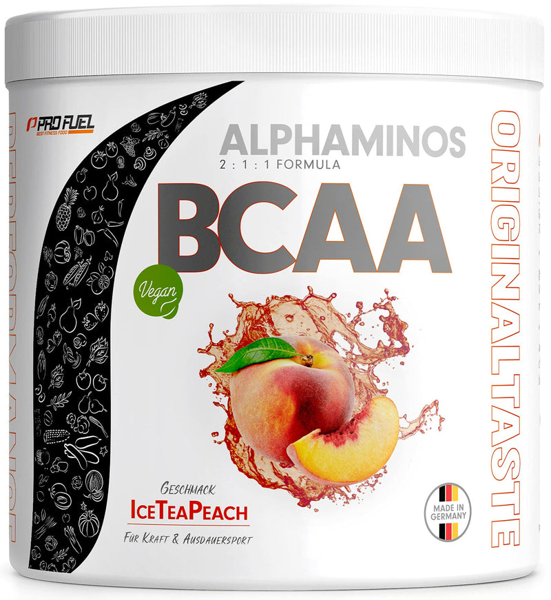 Bcaa Powder 300 G Peach Ice Tea, Test Winner Alphaminos Bcaa 2:1:1 Drink, Incredibly Delicious Flavor, Essential Amino Acids Leucine, Isoleucine & Valine, 100% Vegan, Top Solubility - Laboratory Tested - NewNest Australia