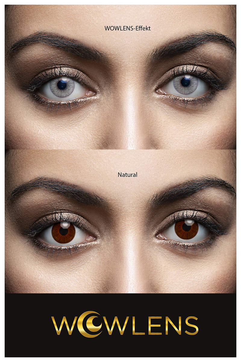 Wowlens Very Strong Opaque And Natural Gray Colored Contact Lenses Beverly Hills Gray + Container I 1 Pair (2 Pieces) I Dia 14.00 I 0.00 Dioptres I Without Prescription - NewNest Australia