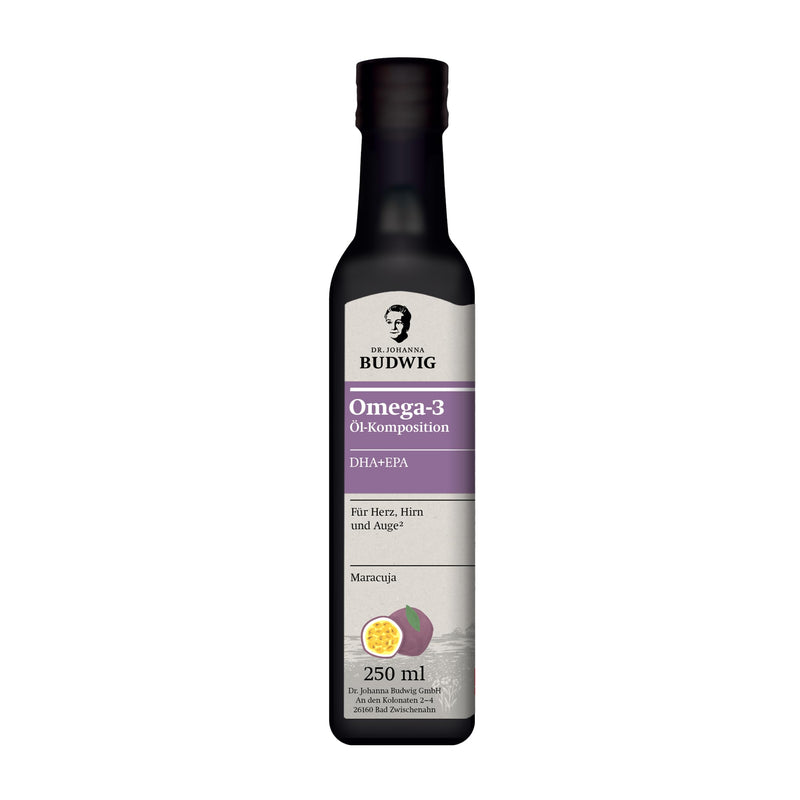 Dr. Budwig Omega-3 DHA + EPA Passion Fruit - optimal Omega-3 basic supply - The original 250 ml 250 ml (pack of 1) - NewNest Australia
