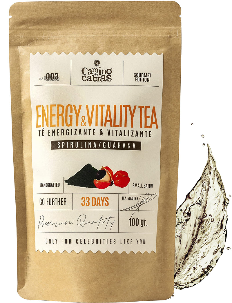 Energy Tee, Müdigkeit und Erschöpfung, Immunsystem stärken, Grüner Tee Lose mit Superfood Spirulina, Maca, Guarana, Yerba Mate, Matcha, Schwarzer Tee, Weißer Tee, Immun Boost, Kaffee Alternative 100g - NewNest Australia