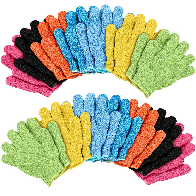 Duufin 14 Pairs Body Scrubbing Gloves 7 Colors Exfoliating Gloves Remove Dead Skin for Adults and Teenagers Color 2 - NewNest Australia