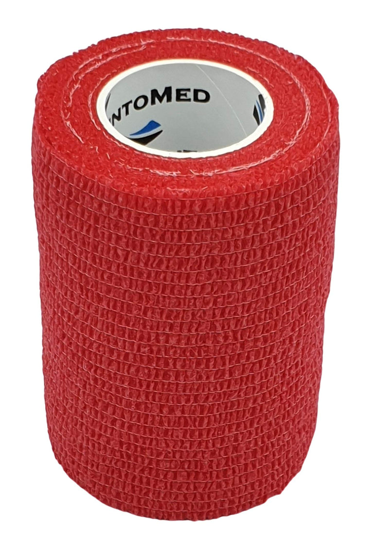 Pintomed Self-Adhesive Bandage Stretched - 10 X Red Bandages Rolls - 7.5 Cm X 4.5 M Cohesive Bandage Bandage Fixation Bandage Self-Adhesive Health Plaster Sports Tape Piece For Wrist Leg Arm Vet Wrap - NewNest Australia
