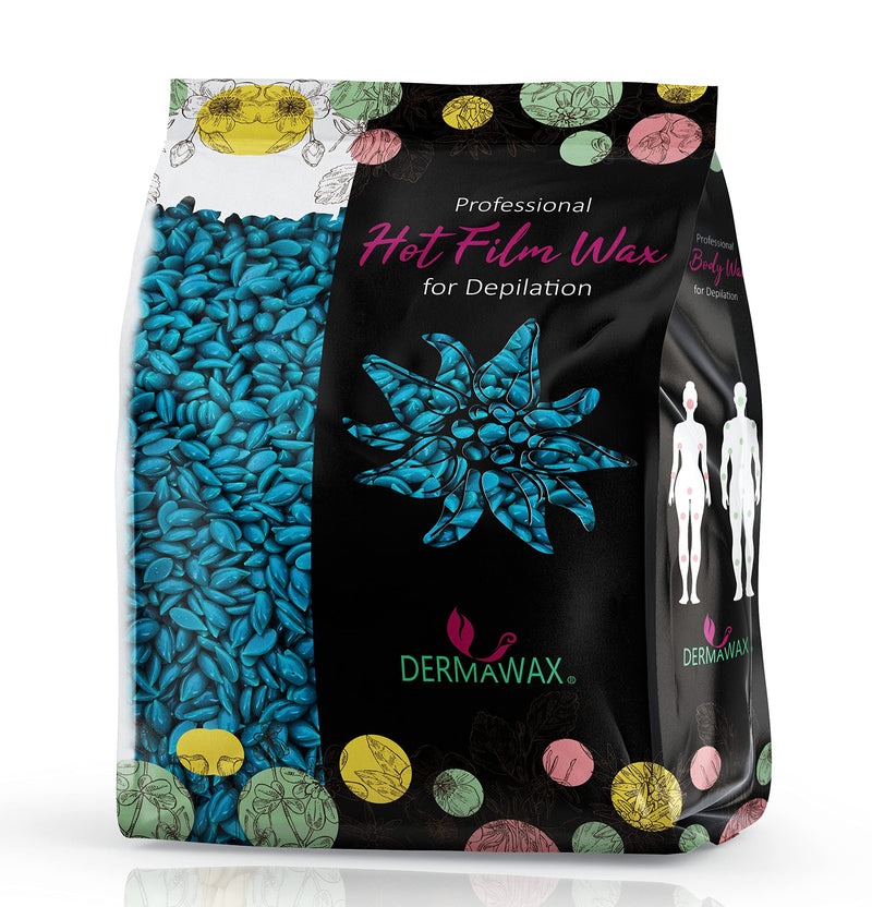 Dermawax Azulen Film Wax With Coconut Oil Hot Wax Hard Wax Beads Wax Beads For Professional Hair Removal Face Legs Arms Back Hair Removal Without Wax Strips (500 G) - NewNest Australia