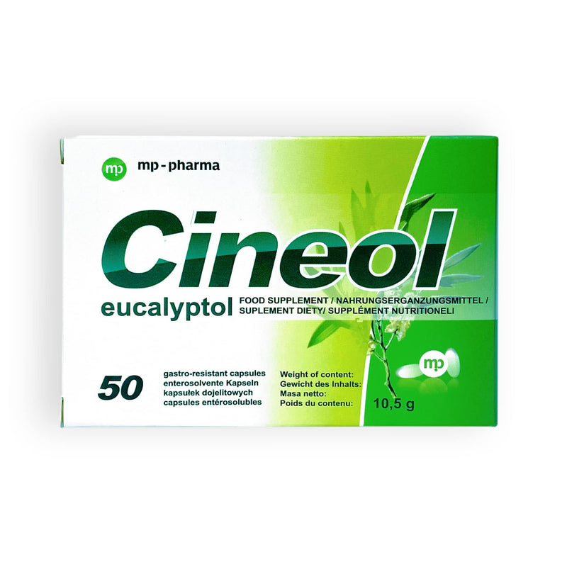 Cineol Eucalyptol - 100% Natural - Capsules With Eucalyptus Oil - For Inflammation Of The Upper Respiratory Tract And Colds - Dietary Supplement - Pack Of 50 - NewNest Australia
