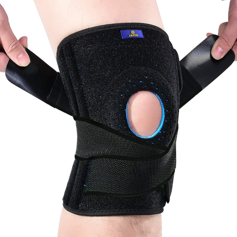 ABYON Adjustable Knee Brace with Side Stabilizers and Patella Gel Pads for Men Women Knee Pain Meniscus Tear Arthritis Joint Pain (4XL/5XL) - NewNest Australia