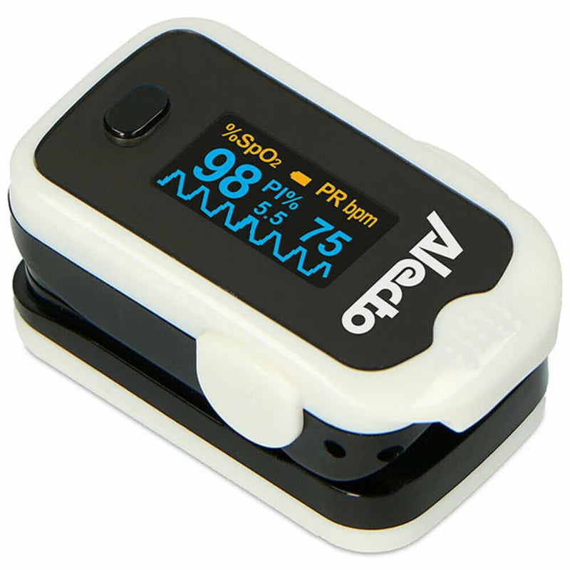 Alecto ACS-31 pulse oximeter - finger pulse oximeter - measures arterial oxygen saturation - determines heart rate - pulse monitor - black/white - NewNest Australia