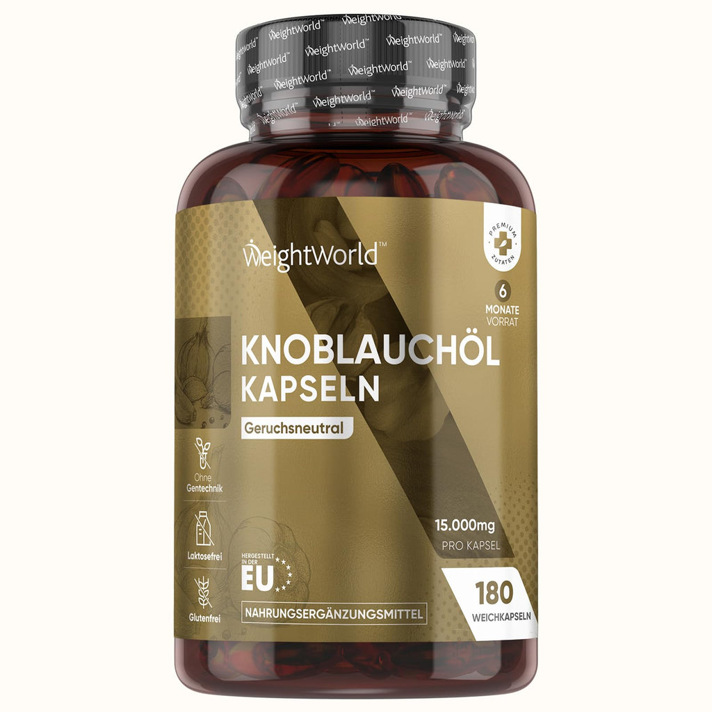 Garlic Capsules ‚ 15,000 Mg (500:1 Extract) Per Daily Dose ‚ 180 Soft Capsules For 6 Months ‚ Contains Allicin Naturally ‚ Fermented ‚ Odorless & Tasteless ‚ Weightworld - NewNest Australia