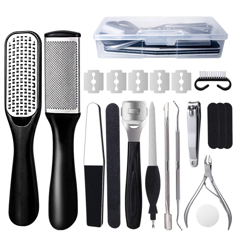 Foot File Set 20 In 1, Pedicure Set, Stainless Steel Callus Remover Callus Removal Foot Care Set, Professional Callus Removal Set, Foot Care Set For Women, Men, Salon Or Home - NewNest Australia