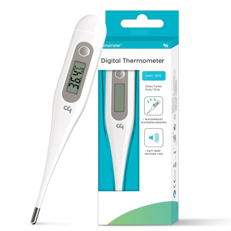 Digital fever thermometer, accurate and fast readings, waterproof probe, rectal, oral, armpit thermometer fever thermometer for baby children adults, grey - NewNest Australia