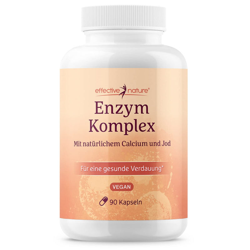 Enzyme complex - 90 enzyme capsules for 1 month - With 8 digestive and nutritional enzymes - Contains bromelain and papain - No additives - NewNest Australia