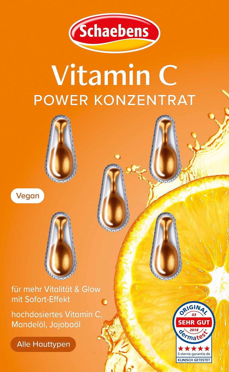 Schaebens Vitamin C Power concentrate more vitality & glow, with almond oil and jojoba oil, for all skin types, vegan - NewNest Australia