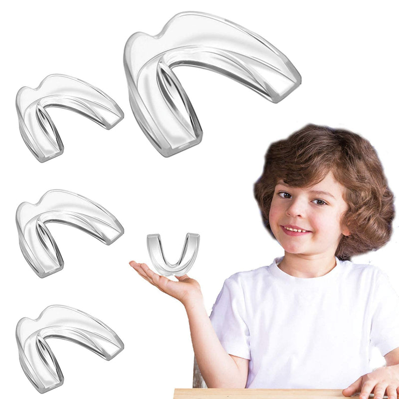 EastermCare Children's Mouth Guard for Teeth Grinding, 4 Pieces Bite Guard + Mouth Guard Case, Eliminates Grinding Bruxism, Teeth Whitening and Sports, Moldable Bite Guard for Children (5-10 Years Old Children) - NewNest Australia