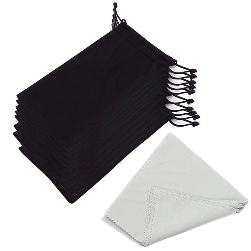 EKdirect 10 pieces microfiber glasses bags sunglasses bag and 10 pieces glasses cloth - NewNest Australia