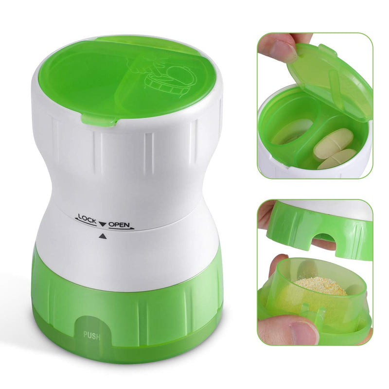 Opret Tablet Mortar With Deposit Compartment, Rotating Tablets Crushing Mortar, Multifunctional Ceramic Tablet Chopper Bottle Pill Mortar Mortar Pill Crusher Grinder - NewNest Australia