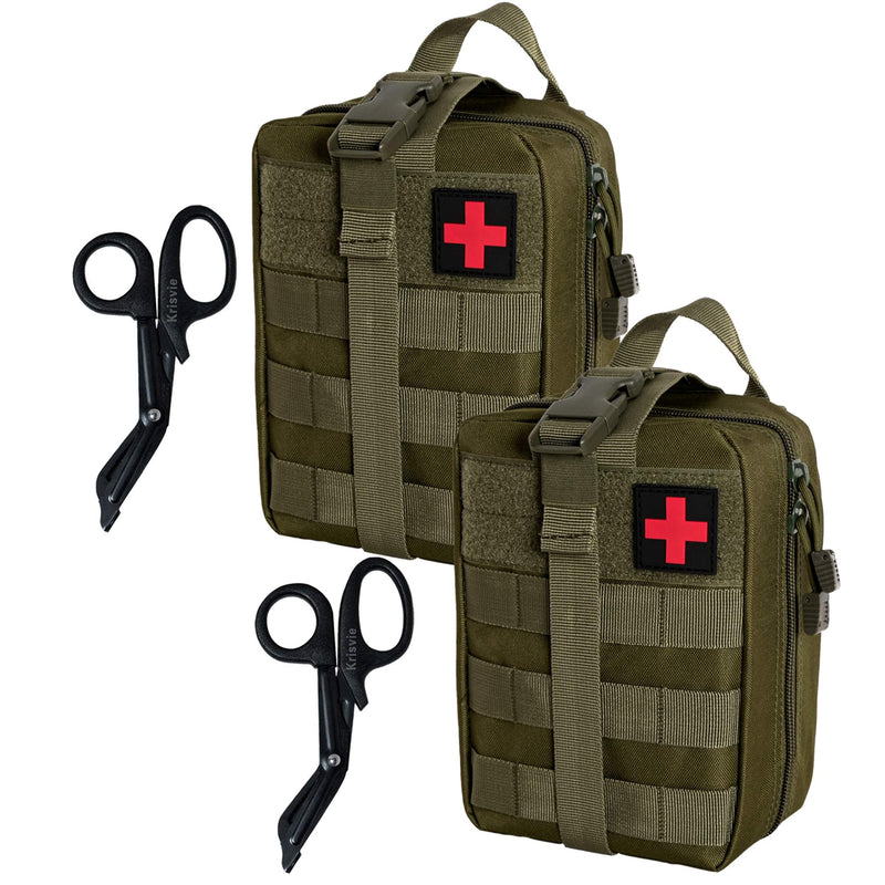 2 Pieces Krisvie First Aid Bag, Molle Empty Tactical Belt Bag, Edc Tactical Ifak Small Pouch, Suitable For Outdoor, First Aid Belt Bag, Camping Gadgets Set, Epa Bag, Travel Pharmacy, Motorcycle - NewNest Australia