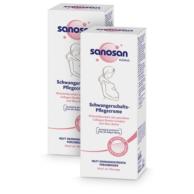 sanosan pregnancy cream clinically tested - prevents stretch marks and stretch marks - pregnancy care cream without paraffin oil, dyes, silicones and parabens (2x 200 ml) 2 pieces - NewNest Australia