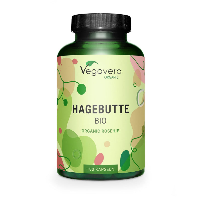 ORGANIC ROSEHIPS capsules high dosage | EU cultivation | 1400 mg rosehip powder ORGANIC | Laboratory tested | Vegan - without additives | German production of Vegavero® | 180 capsules - NewNest Australia