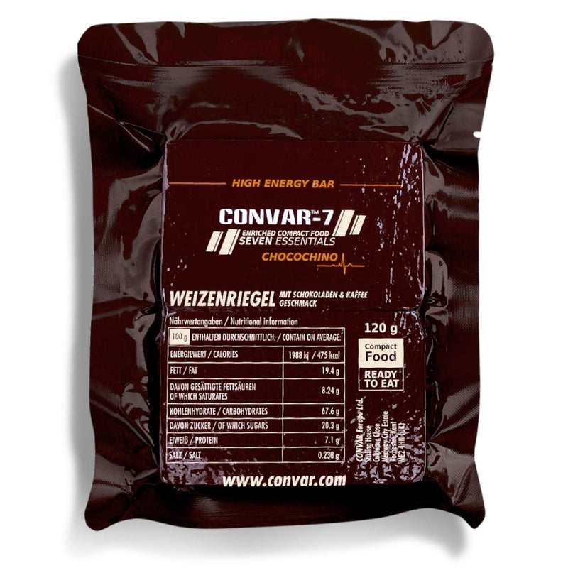 Convar -7 - High Energy Bar Chocochino, Essential In Emergency Package For Crisis Prevention, Emergency Supply, Long-Term Food And Energy Bar - Valuable Ingredients - Compact Packaging - 120 G - NewNest Australia