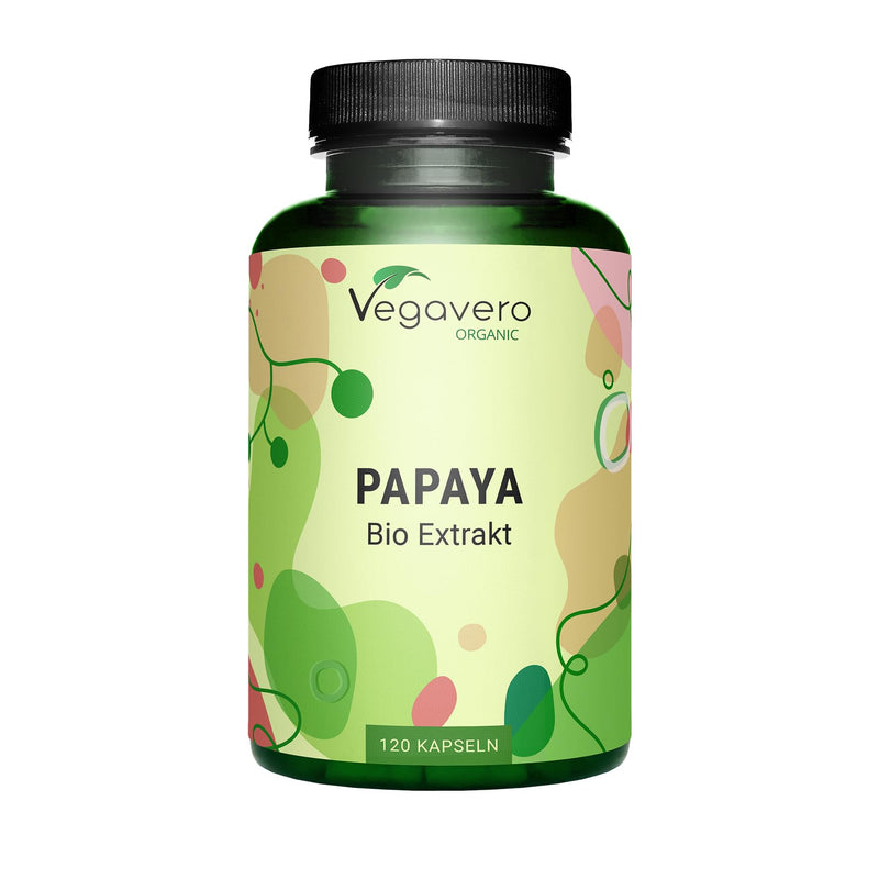 ORGANIC PAPAYA capsules Vegavero® | High dosage: 1400 mg extract | 120 capsules | 100% organic quality | Vegan & No Additives | Laboratory tested - NewNest Australia