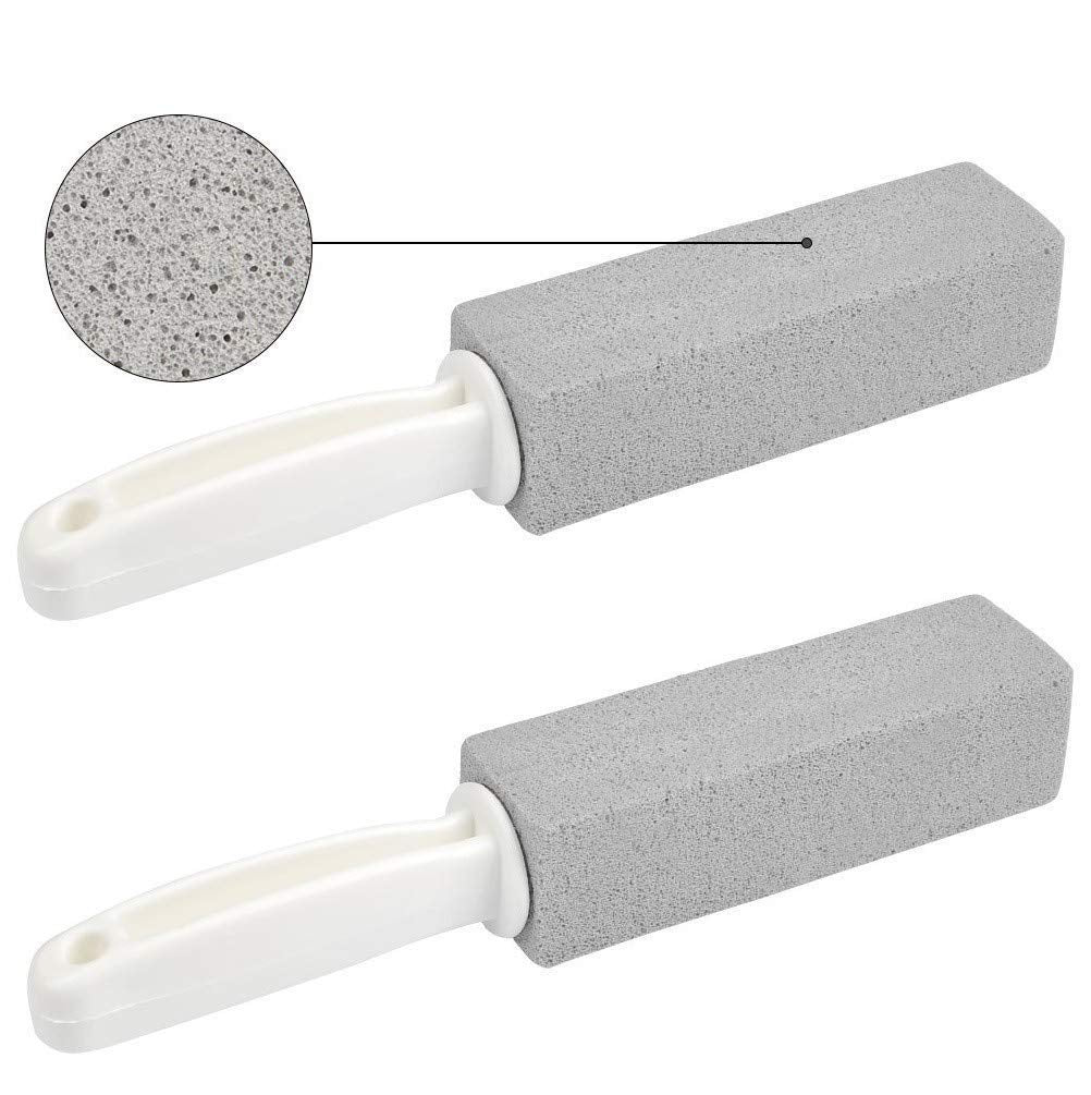 Voarge 2 Pieces Pumice Stone Brush With Handle Anti Limescale Foot Cleaning Brush Toilet Cleaning Brush For Foot Care And Salt Cleaning Salt For Kitchen/Bath/Spa - NewNest Australia