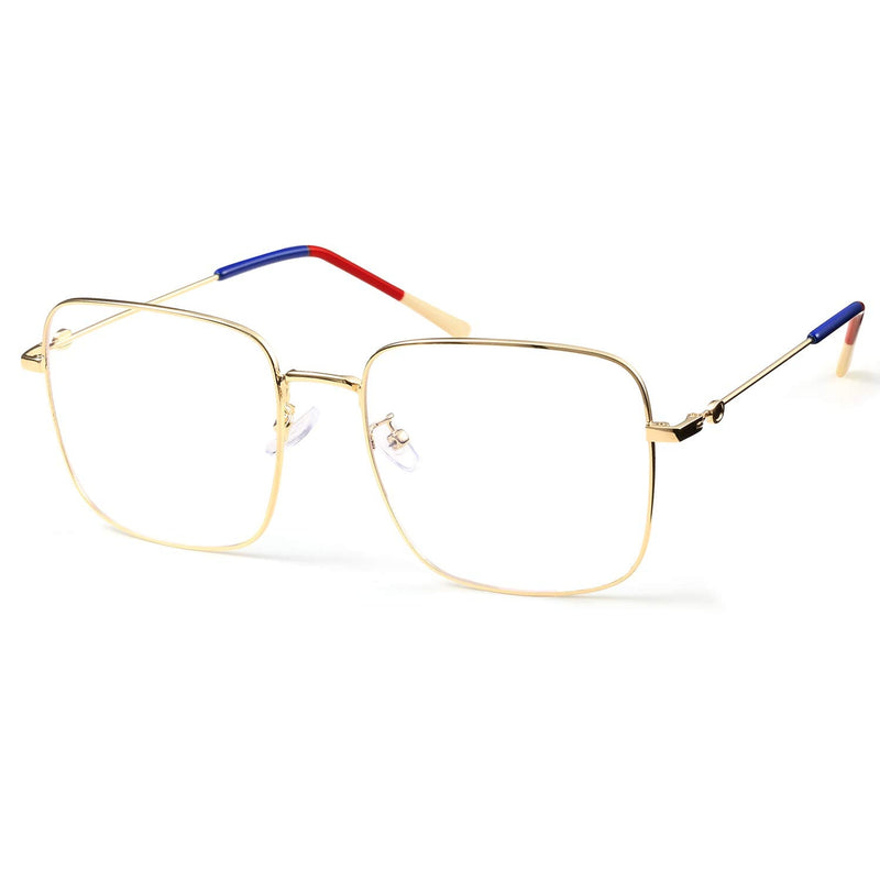 Sangaimei Blue Light Filter Glasses Square Blue Light Safety Glasses For Women Blue Light Filter Blocking Blue Light From Pc, Metal Glasses With Blue Light Filter (Gold) - NewNest Australia
