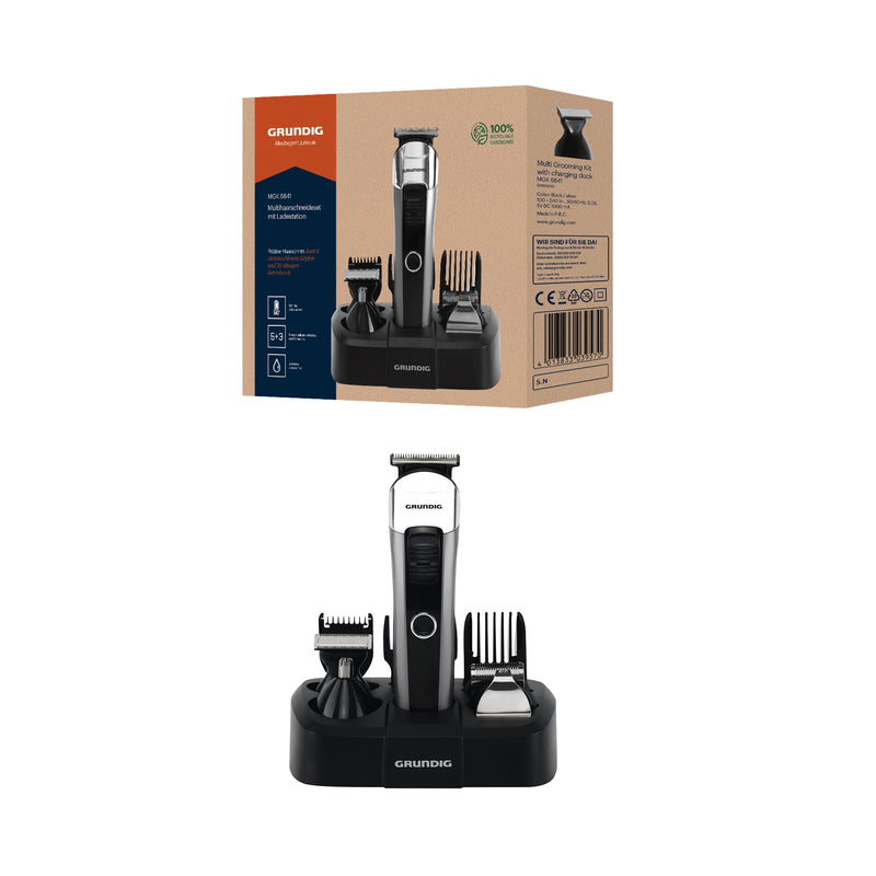GRUNDIG MGK 6841 multi-hair cutting set with charging station, 8 attachments - NewNest Australia