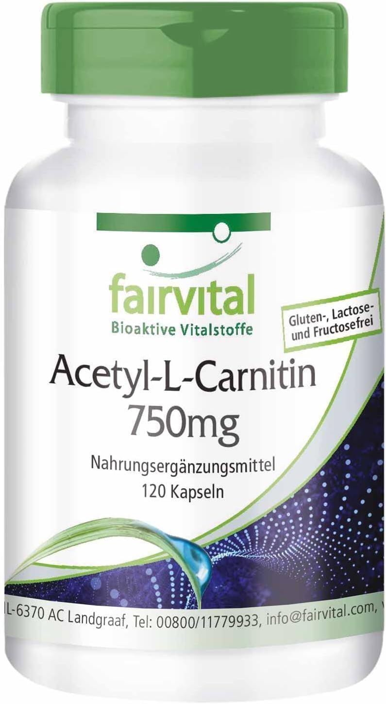 Fairvital | Acetyl-L-Carnitine high dose - 750mg - HIGH DOSE - VEGAN - 120 capsules - NewNest Australia