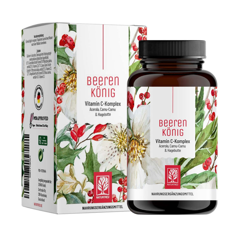 Vitamin C complex 180 capsules of natural vitamin C in high doses from acerola, rose hip & camu camu - natural, plant-based, vegan and without additives - 6 month supply - NewNest Australia