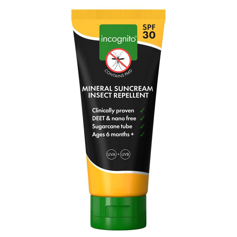 incognito mosquito repellent sunscreen | SPF 30 100ml | 3-in-1 sunscreen, mosquito repellent & moisturizer for soft & protected skin | Travel-friendly organic anti-mosquito moisturizer - NewNest Australia