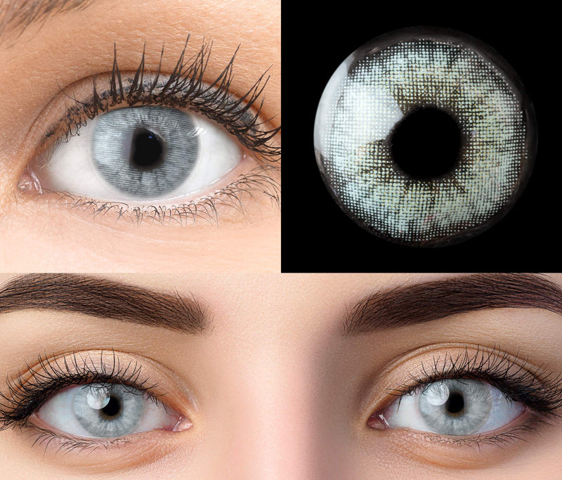 Glamlens Keira Blue + Container | Very Strong Opaque Natural Blue Contact Lenses Colored Monthly Contact Lenses Made Of Silicone Hydrogel | 1 Pair (2 Pieces) | Slide 14.20 | Without Strength - NewNest Australia