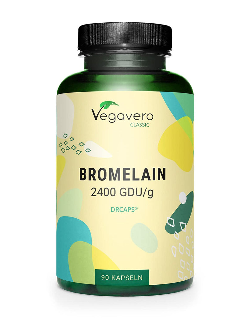 Natural Bromelain High Dose | Premium: 2400 Fip - 1200 Gdu | Enteric Juice-Resistant Drcaps | Laboratory Tested | Pineapple Enzymes | Vegan - No Additives | German Production Vegavero - NewNest Australia