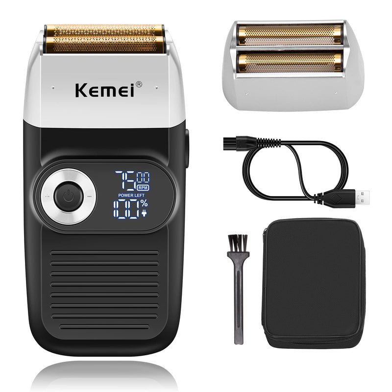 KEMEI Foil Shaver for Men Electric Razor with Bald Shaving Cordless Electric Shaver with LED Display Black - NewNest Australia