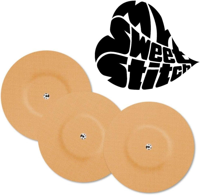 Mysweetstitch - 10 X Plasters For Freestyle Libre 1 & 2 With Ventilation Hole - Made In Germany | Skin-Friendly, Breathable, Waterproof | Outer Diameter 65 Mm, Inner Diameter 6 Mm | Round | Beige - NewNest Australia