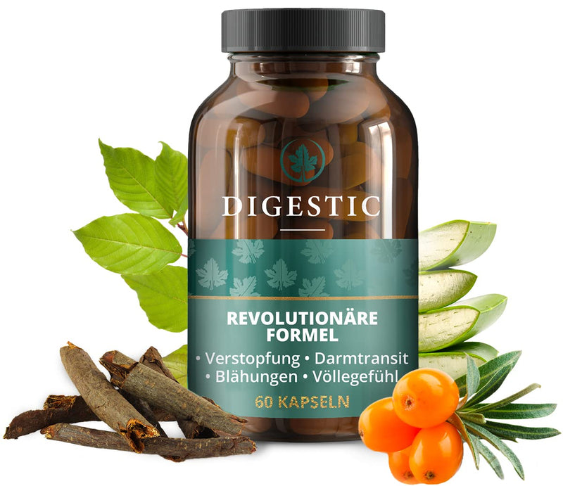 Digestic - Laxative For Constipation - Stool Softeners - 100% Natural Ingredients - 60 Capsules - New Groundbreaking Formula - Intestinal Cleansing Tablets Detox - NewNest Australia