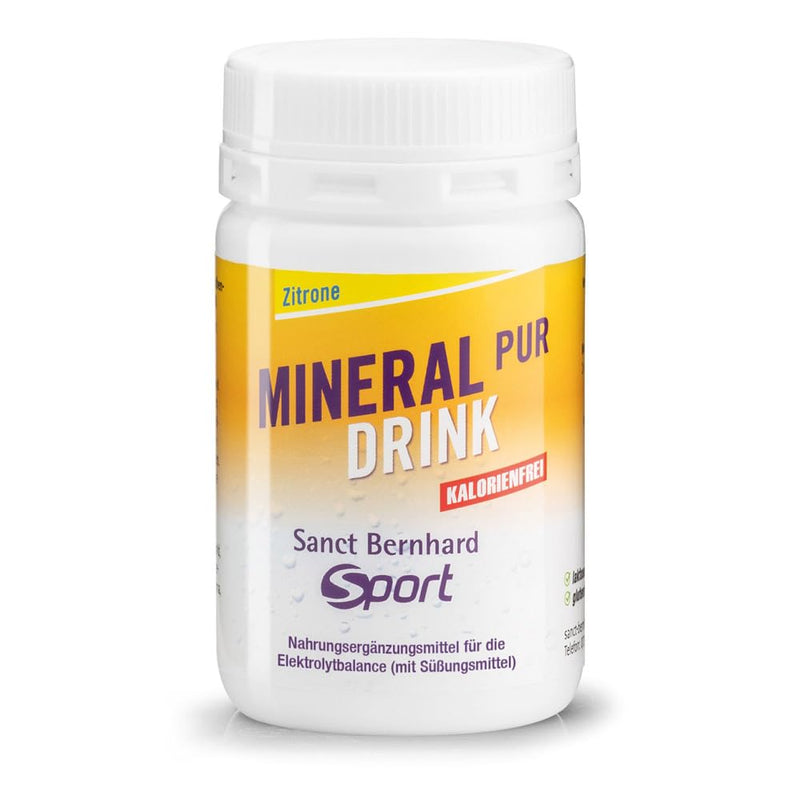 Sanct Bernhard Sport Mineral-Pur-Drink Lemon | 100g powder | for electrolyte balance | calorie-free, lactose-free, gluten-free | Mineral drink | German production & laboratory tested - NewNest Australia