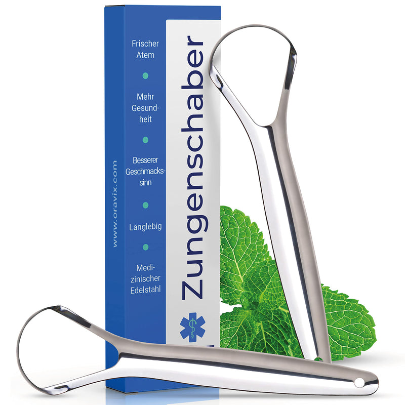 Tongue Scraper Stainless Steel | Tongue Cleaner Set | Tongue Cleaner | Stainless Steel Tongue Brush | Tongue Scraper | Tongue Cleaner | Stainless Steel | Oravi X - NewNest Australia